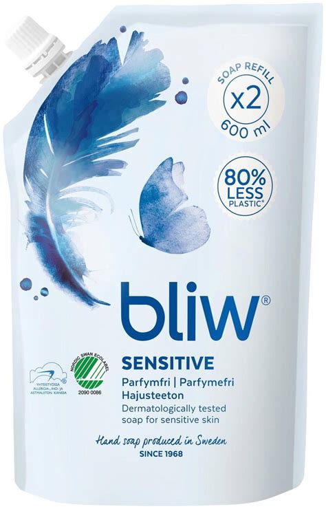 Bliw Sensitive täyttöpussi nestesaippua 600ml .